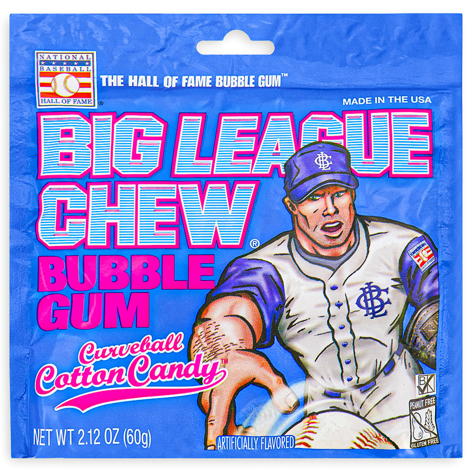 Big League Chew Curveball Cotton Candy-cotton candy bubble gum-Big League chew-Big League chew gum