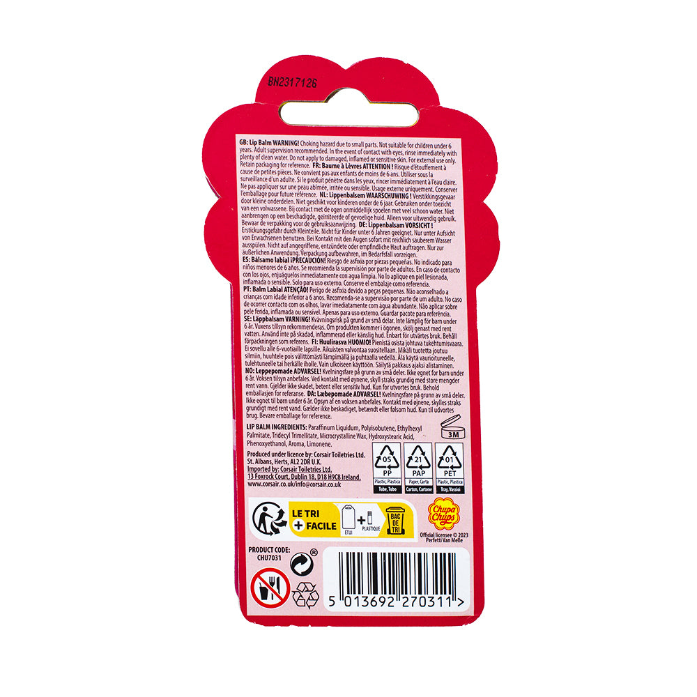 Chupa Chups Lip Balm Watermelon Mix  Nutrition Facts Ingredients