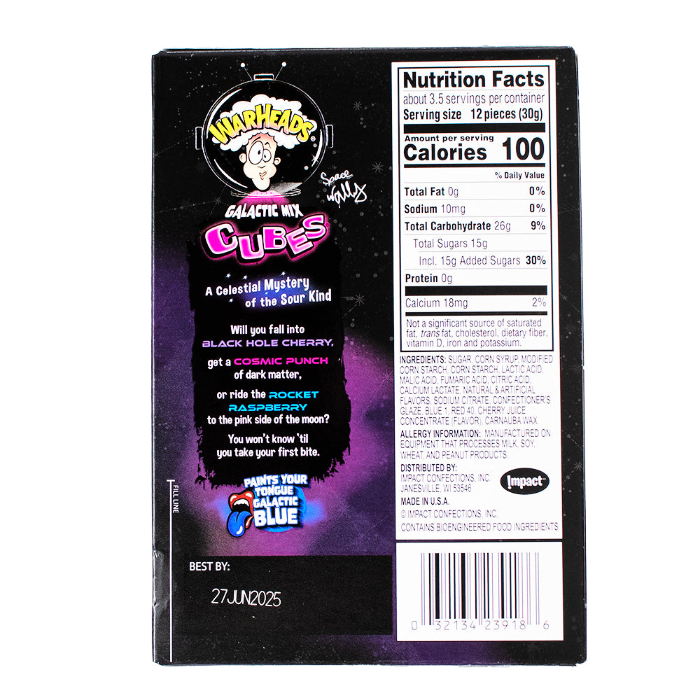 Warheads Galactic Mix Cubes - 3.5oz