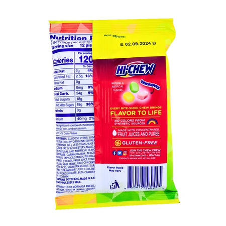 Hi Chew Bites Original Mix - 2.12oz Nutrition Facts Ingredients- Japanese Candy