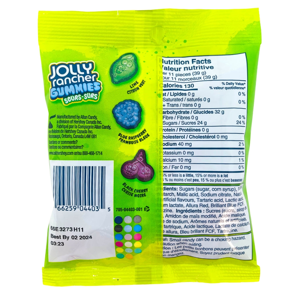 Jolly Rancher Gummies Sours - 182g Nutrition Facts Ingredients, jolly rancher, jolly rancher candy, jolly rancher gummies, jolly rancher gummy, sour candy, sour gummy, jolly rancher sour, sour jolly rancher